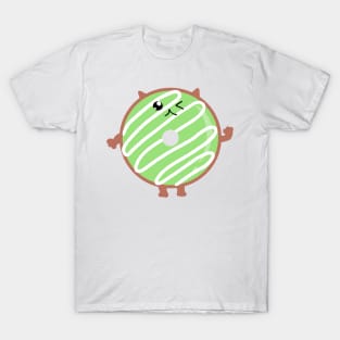 Avocado Donut-Shaped Cat with White Chocolate Drzzle T-Shirt